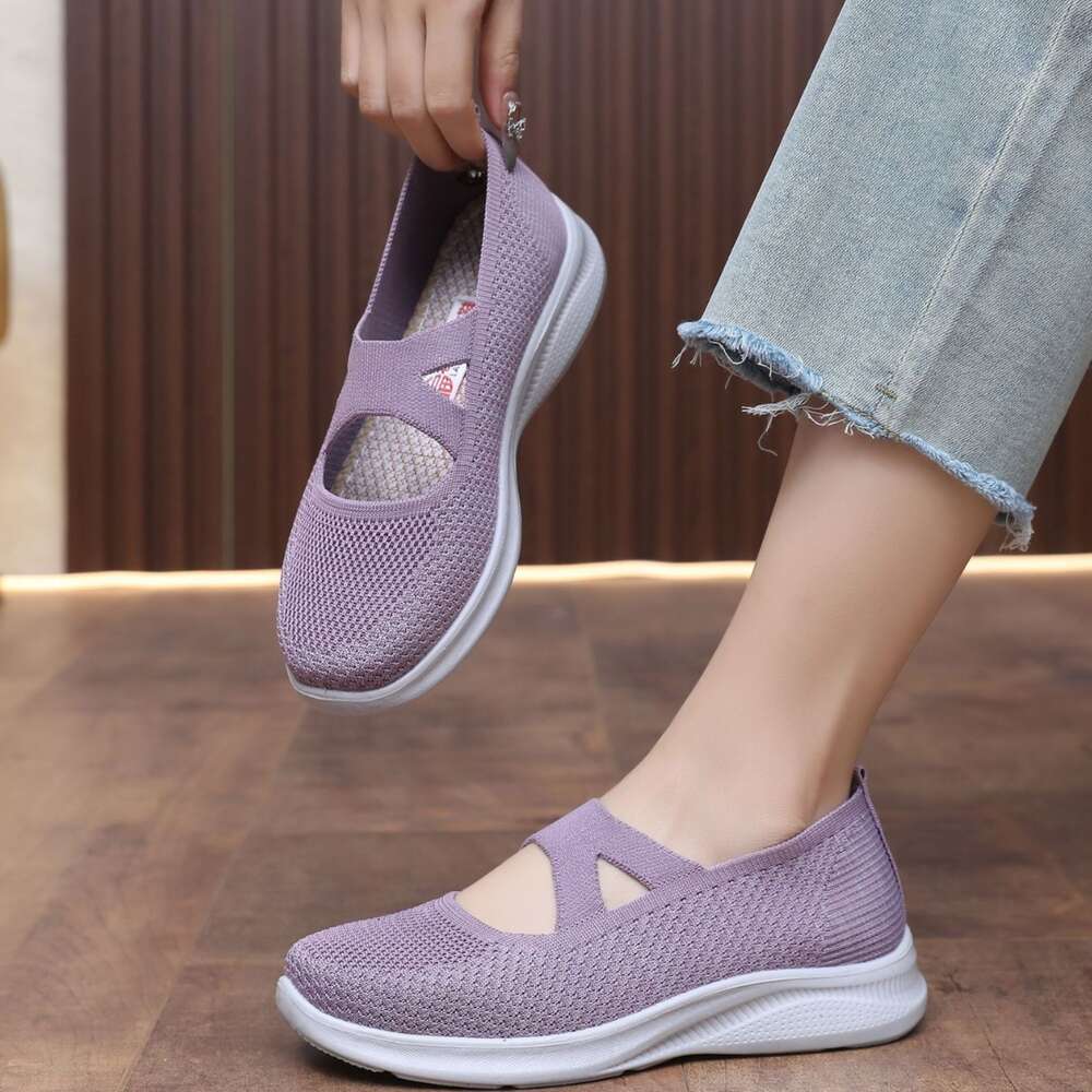 Ddmysports Polyurethane Soled Oversized Women S Sports Leisure Lazy Cloth For Lightweight Breathable And Non Slip Mother Shoes OUTDOOR