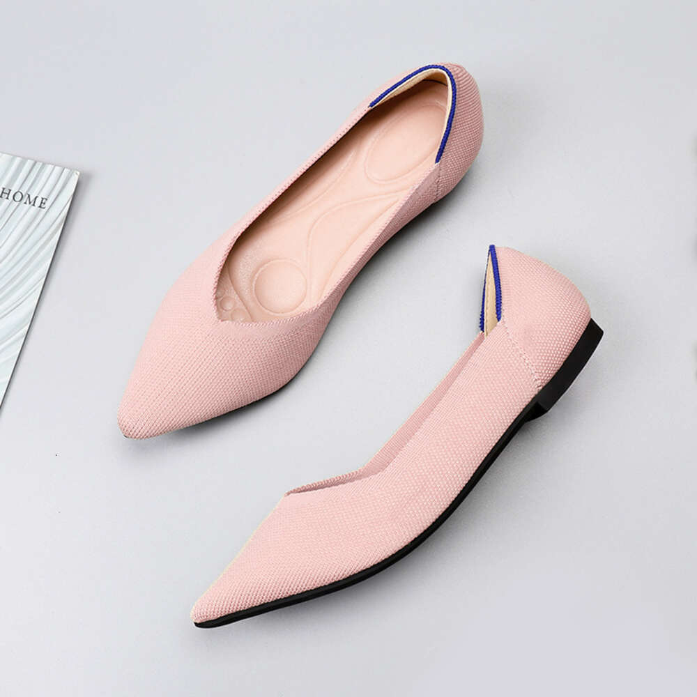 Rolls Princess Chicken Spring And Autumn Flying Weaving Single Doudou Flat Large Women S Soft Sole Knitted Pointed Boat Shoes Ddmysaturn