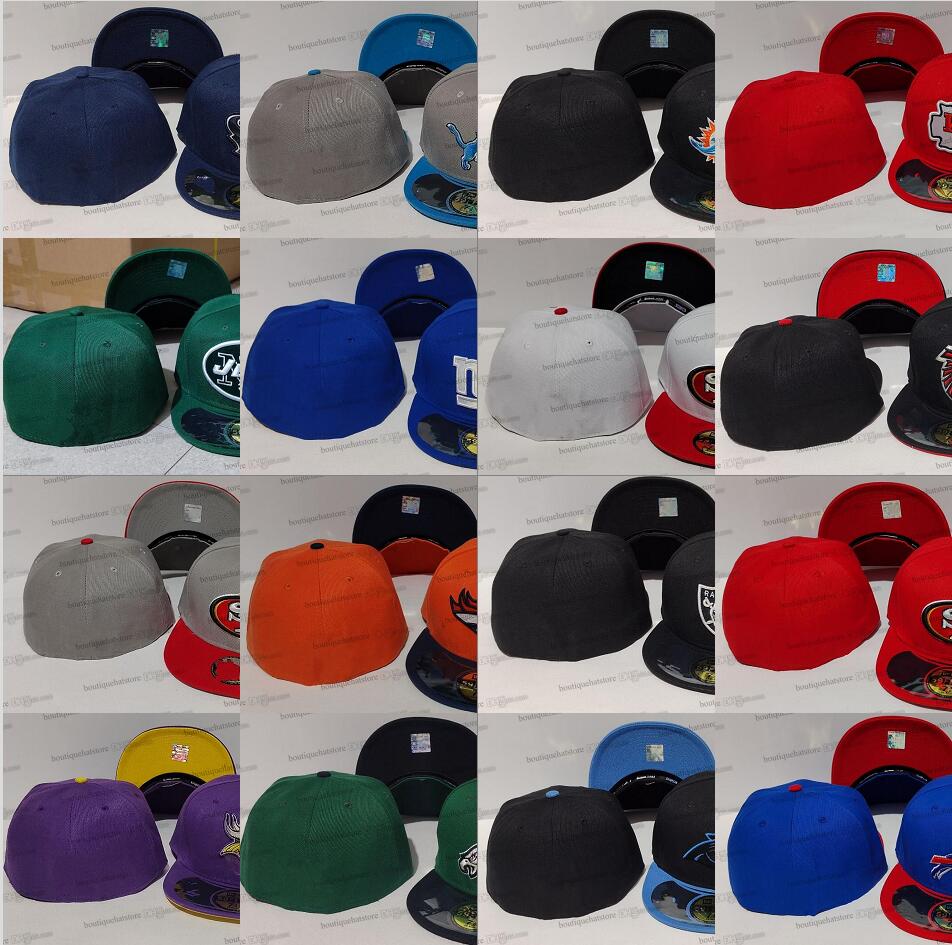 39 Colors Men's Baseball Fitted Hats Classic all black Sanpback Hat Flat Football Full Closed Caps onfield Size Chapeau Hip Hop Popular Street Sports Bone Ju20-04