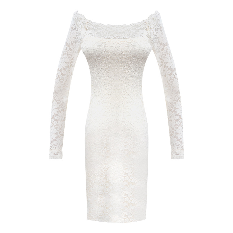 Large Lace Pure Desire Dress for Womenve Sexy One Shoulder Waist Tight Wrapped Hip Short Skirt