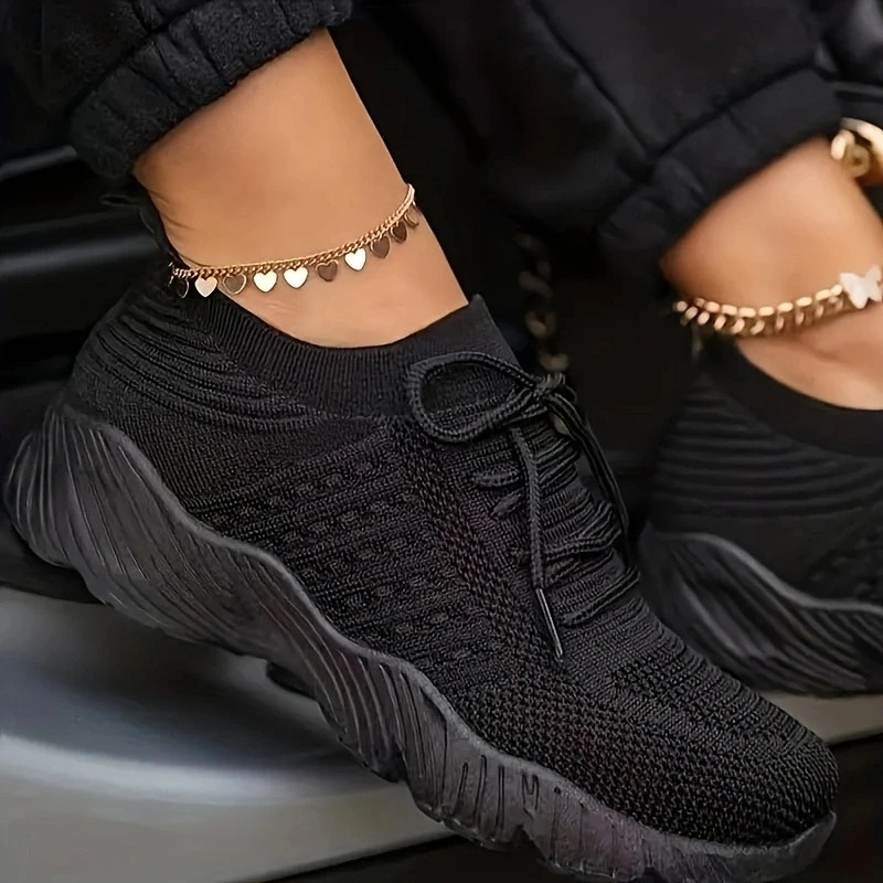 Womens minimalist solid color running shoes mesh breathable lace sports shoes casual outdoor sports shoes 240627