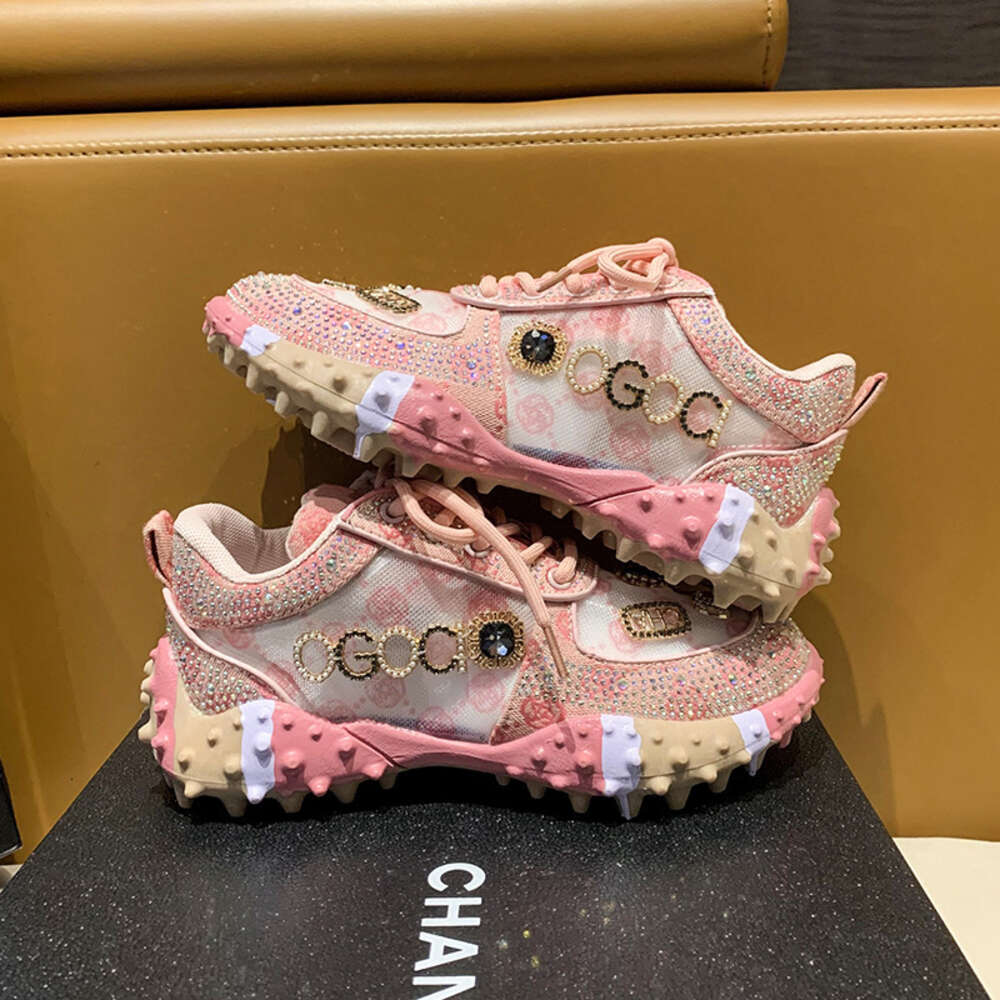 Ddmysports Dad S Women European Goods Explosive Street New Summer Breathable Single Thick Sole Casual Sports Water Diamond Mesh Shoes OUTDOOR