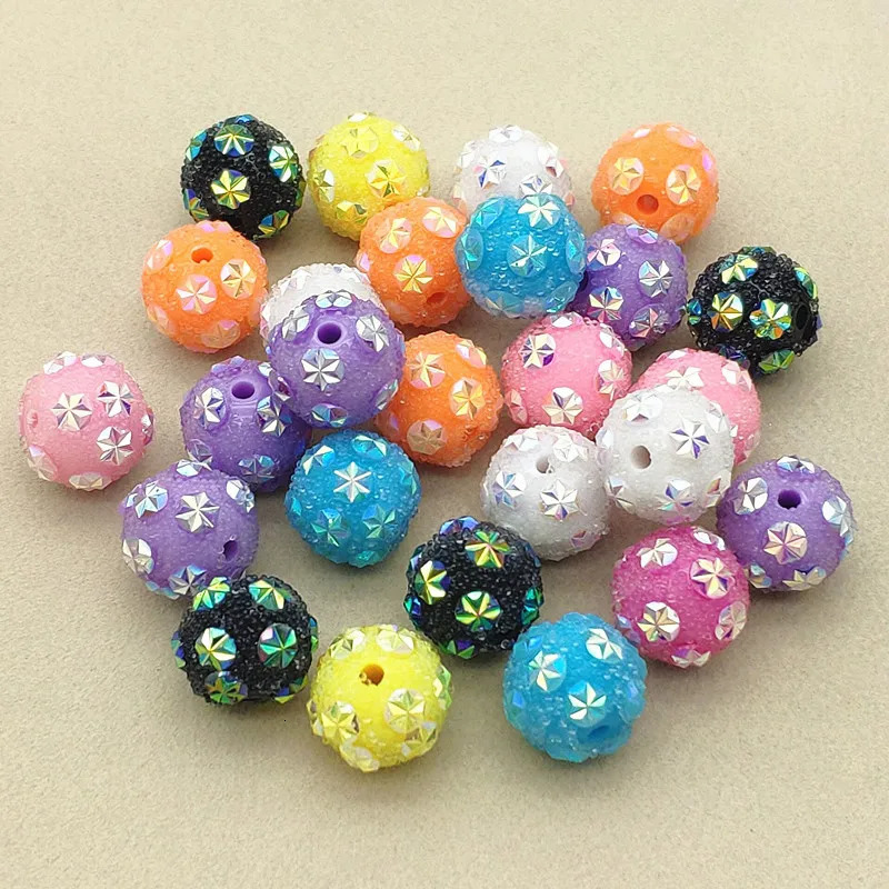 Arrival 16mm 50pcs Rhinestone Effect Round Ball Beads For Handmade Earring/Necklace DIY Parts.Jewelry Findings Components 240620