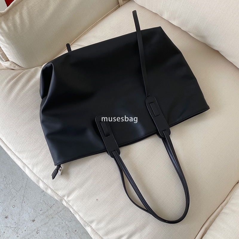 New Korean version PU leather waterproof soft surface bag minimalist tote bag casual large capacity single shoulder bag women's trend