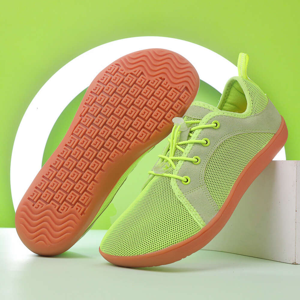 New Couple Wide Headed Barefoot Casual Fiess Sports Mesh Shoes, Low Top Men's Shoes
