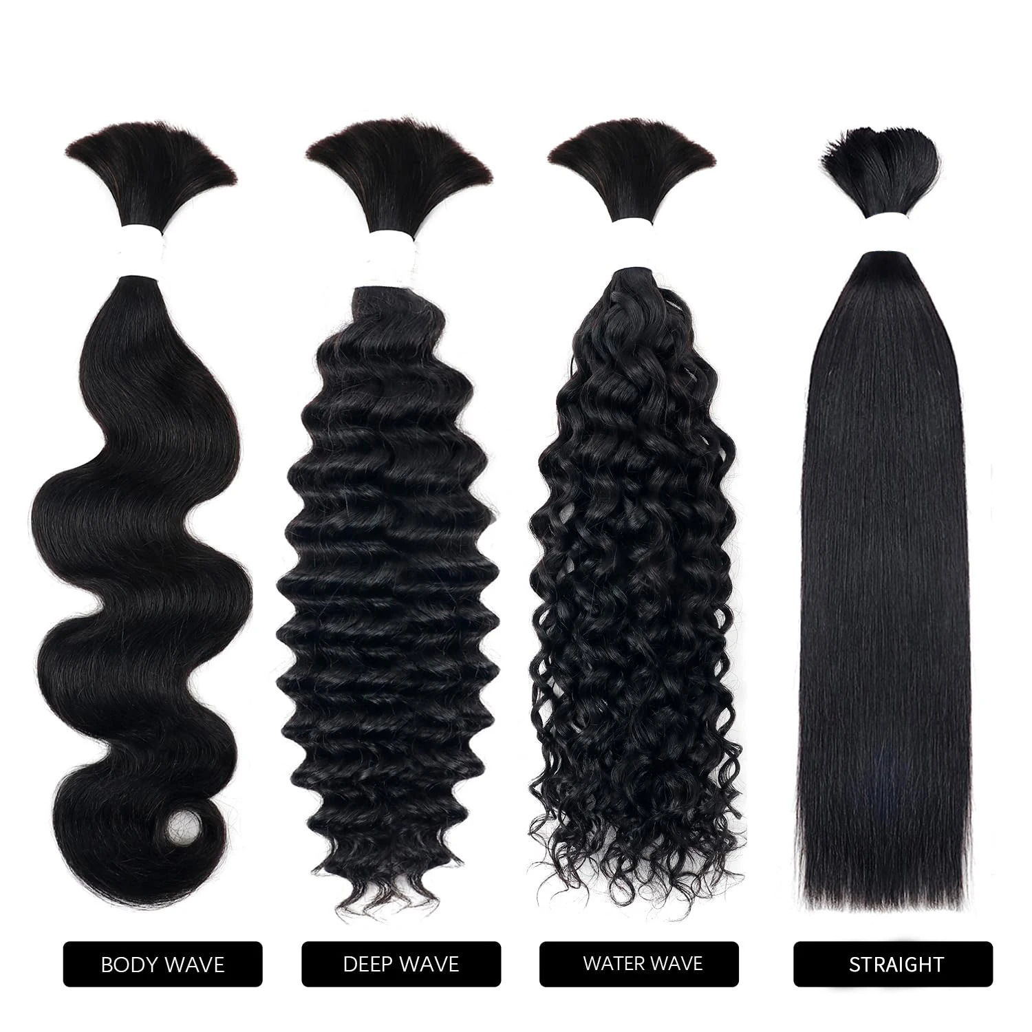 Braiding Hair Human Bulk Hair Deep Wave Bulk Human Braiding Hair for Braids Hair No Weft Deep Wave Human Hair Extension 50-80cm 240620