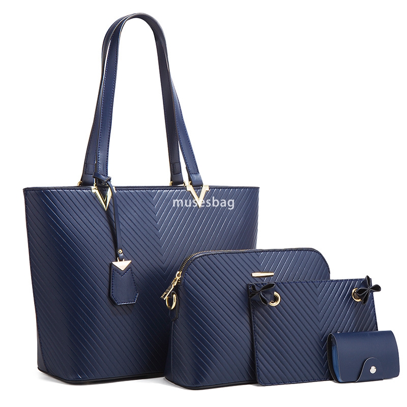 High end women's designer new fashionable mother and child bag with large capacity simple European and American style bag set of four portable cr
