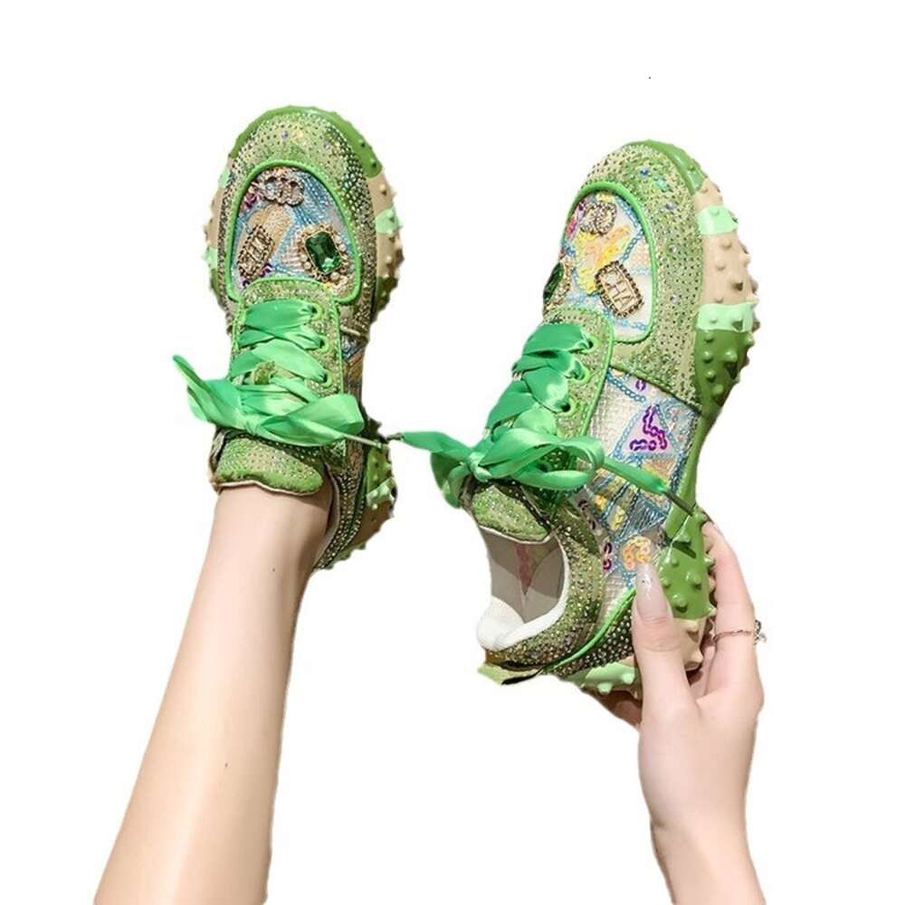 Ddmysports Dad S Women European Goods Explosive Street New Summer Breathable Single Thick Sole Casual Sports Water Diamond Mesh Shoes OUTDOOR