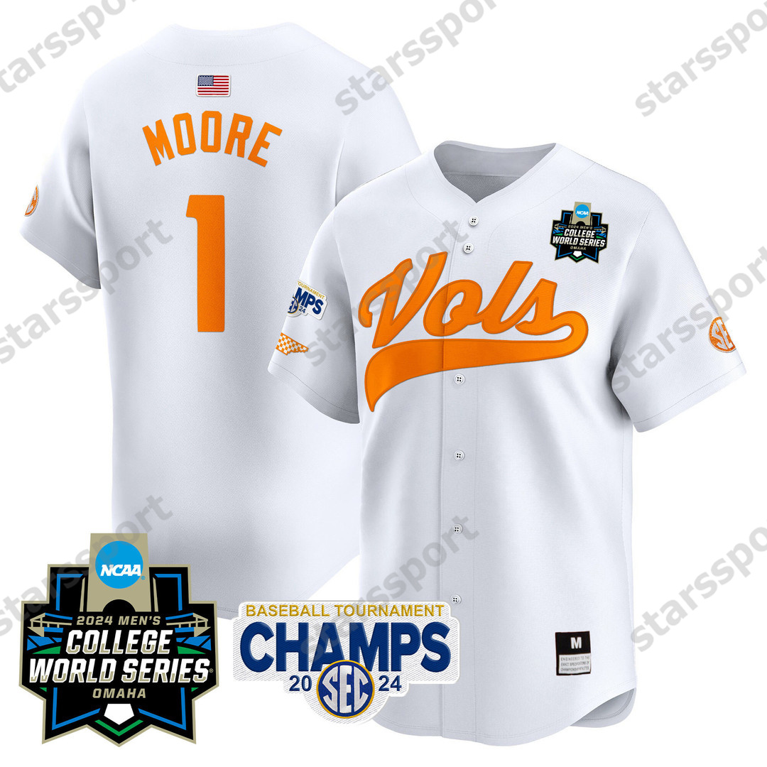 Custom 2024 Tennessee Volunteers Baseball CWS Christian Moore Bradke Lohry Blake Burke Billy Amick Kavares Tears Cannon Peebles Dylan Dreiling VOLS Je