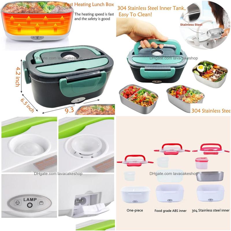 Electric Heating Lunch Box for Car/Truck/Home Portable Food Warmer Container 12V/24V/110V/220V US/EU Plug Leakproof | 2024 New