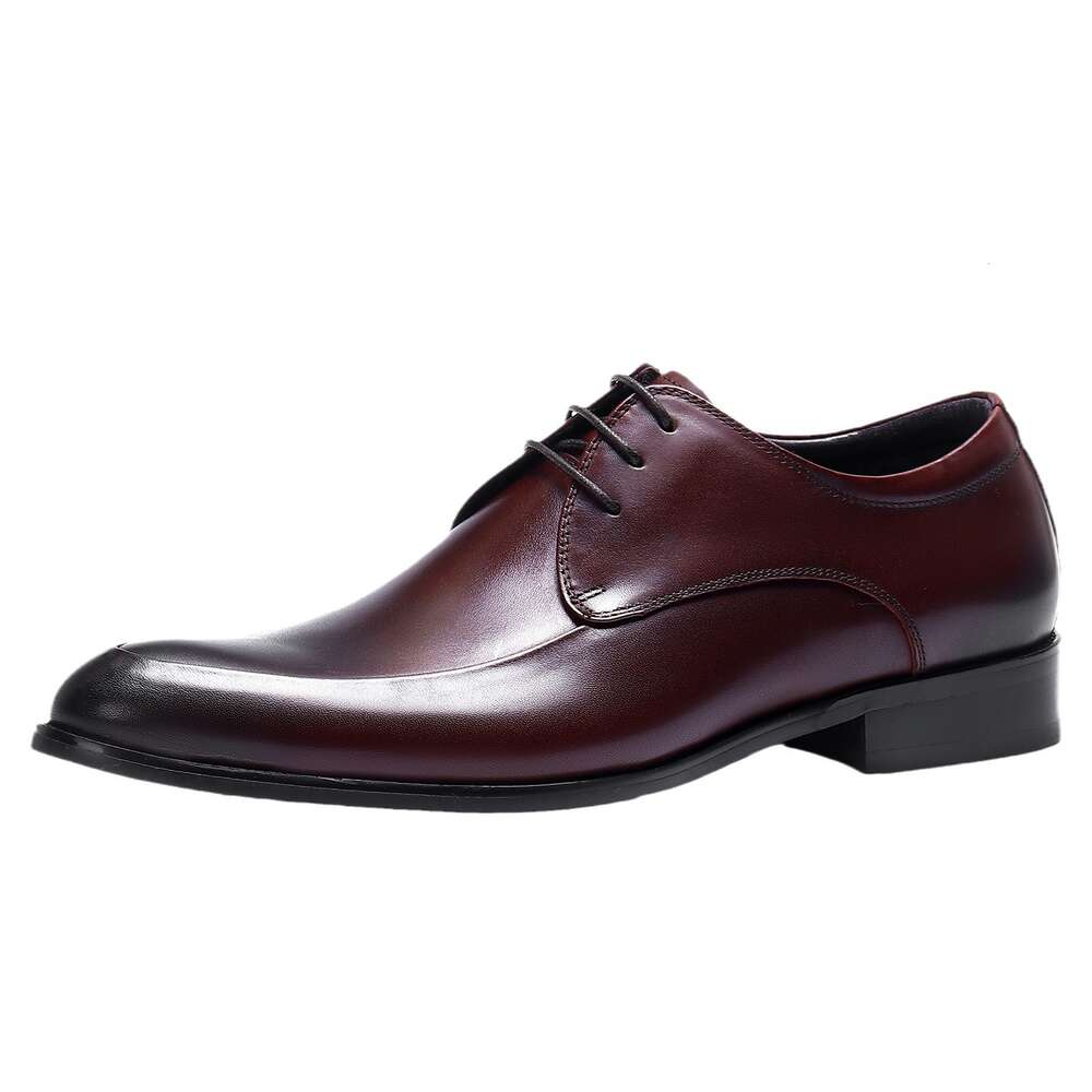 Layer Cowhide Top British Style Men S Business Dress Versatile Wedding Genuine Leather Fashion Commuting Derby Shoes Ddmysaturn