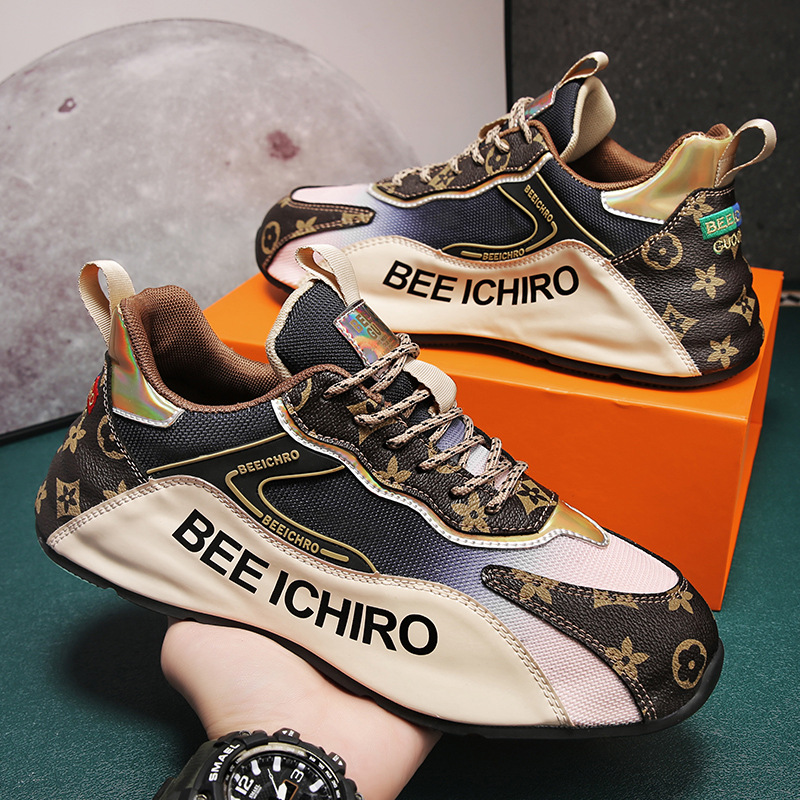 Free shipping men shoes summer new versatile thick soled casual shoes fashionable and trendy sports shoes men height increasing running shoes anti sli
