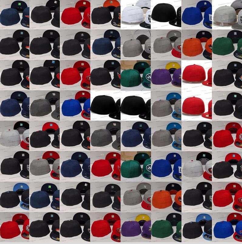39 Colors Men Baseball Fitted Hats Classic all black Sanpback Hat Flat Football Full Closed Caps onfield Size Chapeau Hip Hop Popular Street Sports Bone Ju20-05