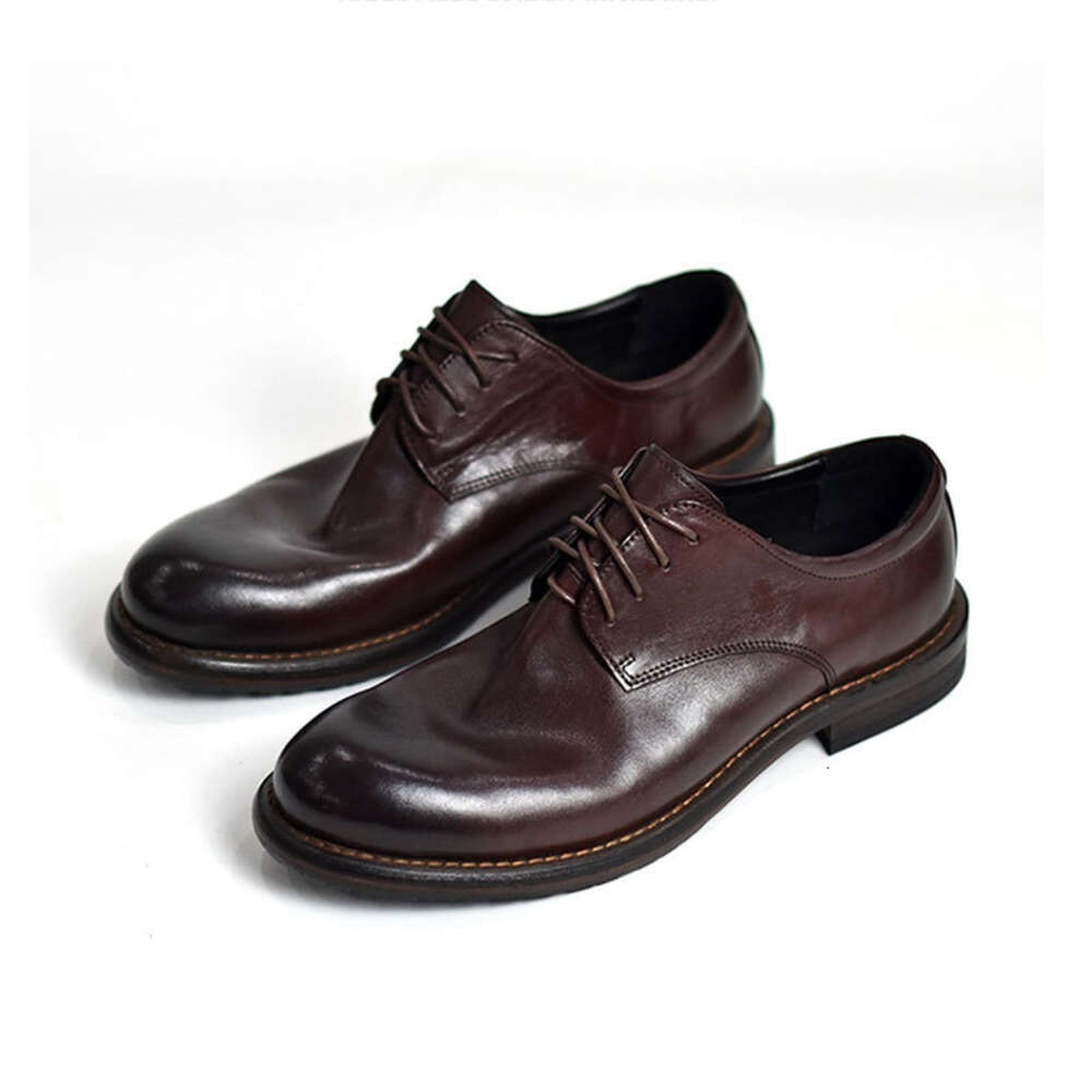 Men's Handmade Goodyear Casual Washed Comfortable Sole Business Dress Horse Leather Shoes