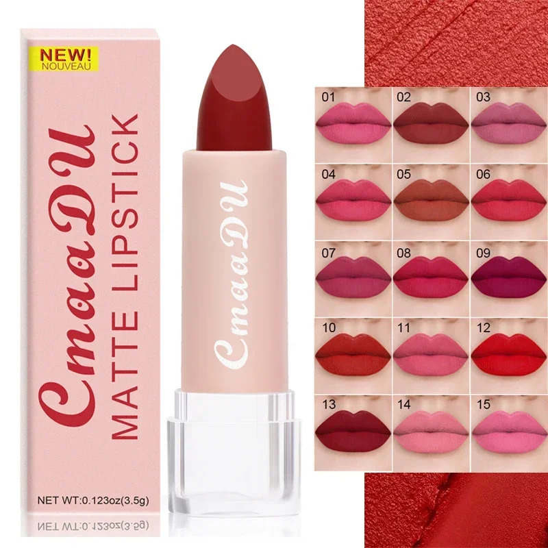 15Colors Velvet Matte Lipstick Sexy Woman Lipgross Tint for Lips Long Lasting Waterproof Non-stick Cup Lip Cosmetics Lip Make Up 240620
