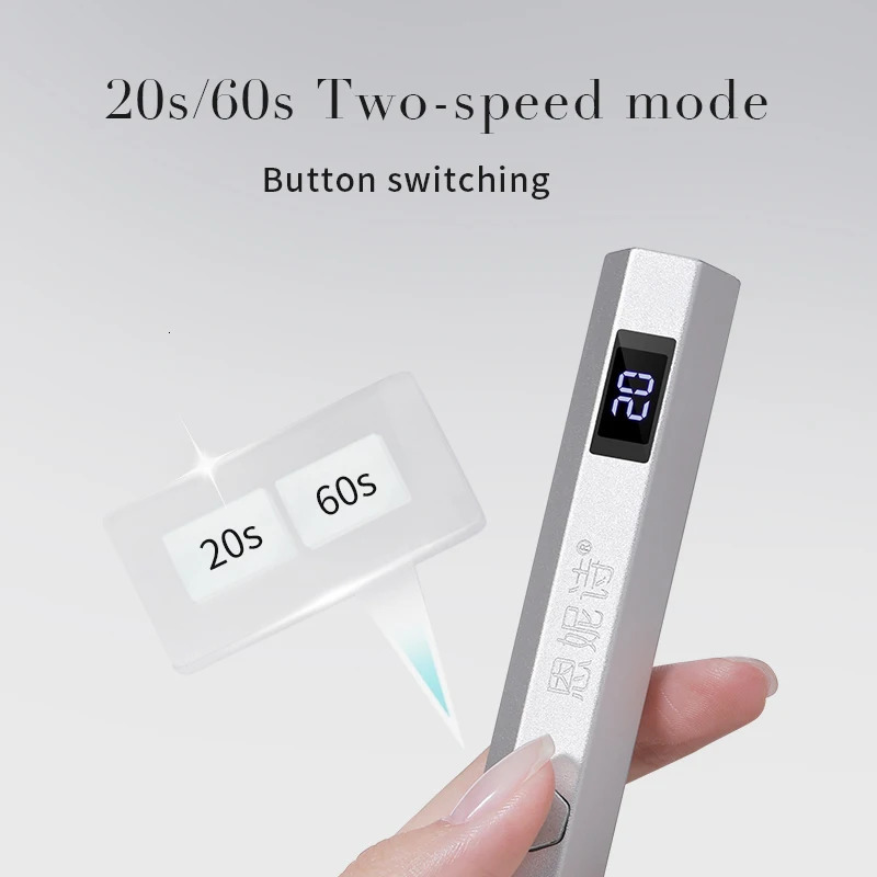 Mini UV Nail Dryer Gel Nail Polish USB Uv Light Lamp With Display Portable Power Uv Led Lamps Mini Handheld Lamp Nail Tools Art 240620