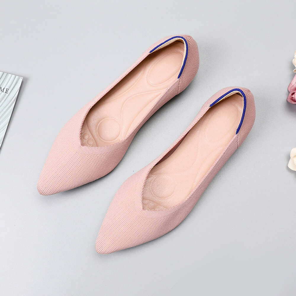 Rolls Princess Chicken Spring And Autumn Flying Weaving Single Doudou Flat Large Women S Soft Sole Knitted Pointed Boat Shoes Ddmysaturn