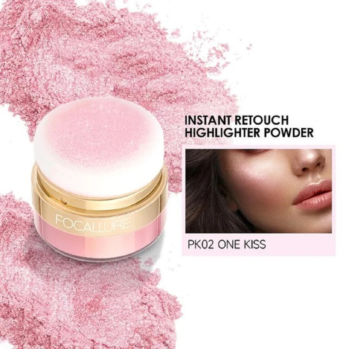 FOCALLURE Glitter Bronzers Highlighter Powder Palette Makeup Shimmer Face Contour Blusher Body Highlighter Cosmetics 240709