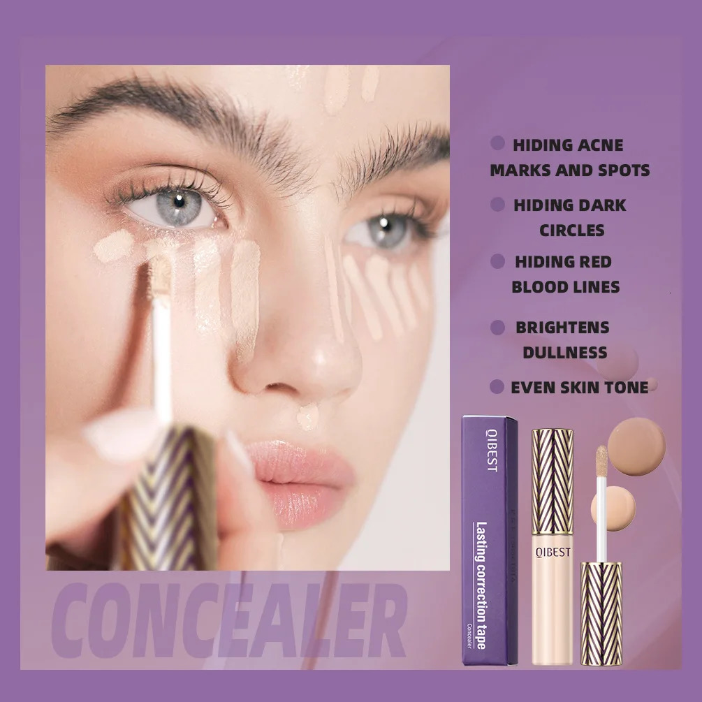 QI Concealer Waterproof and Sweat Resistant Durable Hard To Take Off Makeup Cover Stains Acne Marks and Fade Dark Circles 240620