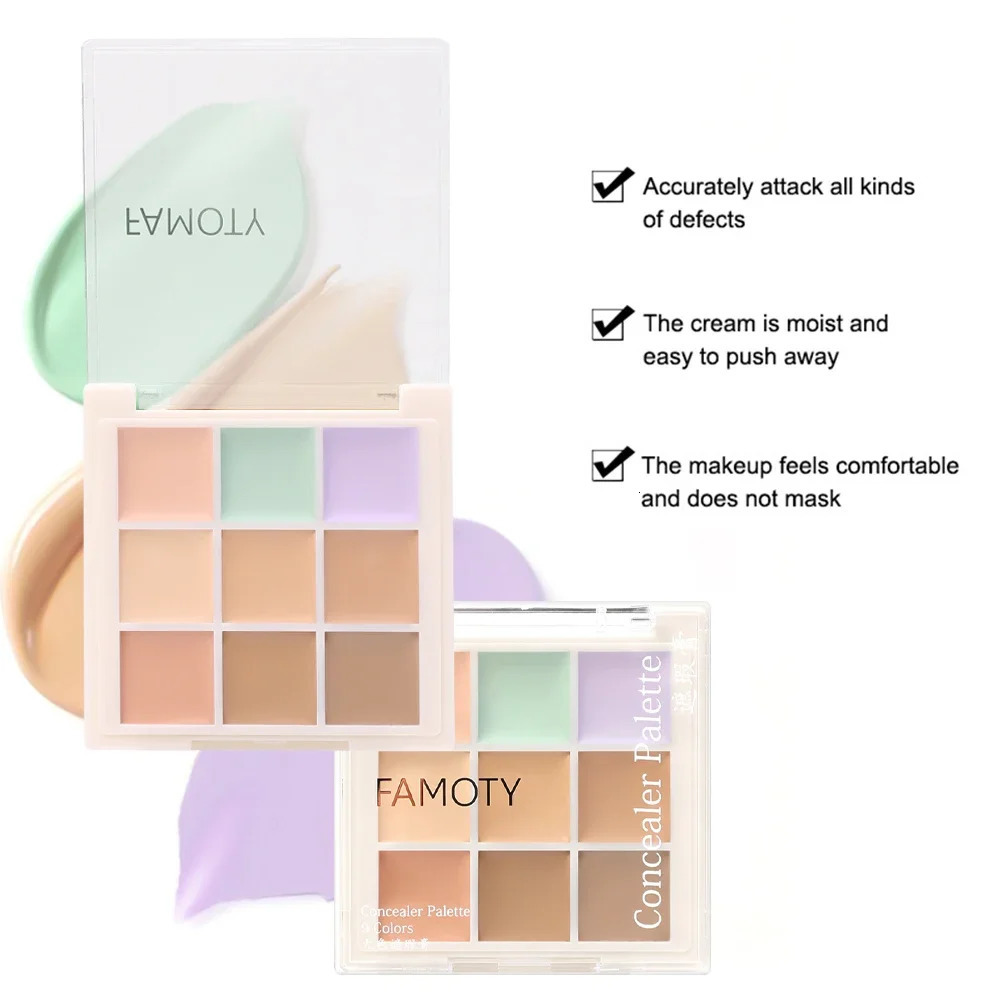 Concealer Palette Waterproof Lasting Concealer Cream Bronzer Contouring Brightening Highlighter Face Color Corrector Cosmetics 240620