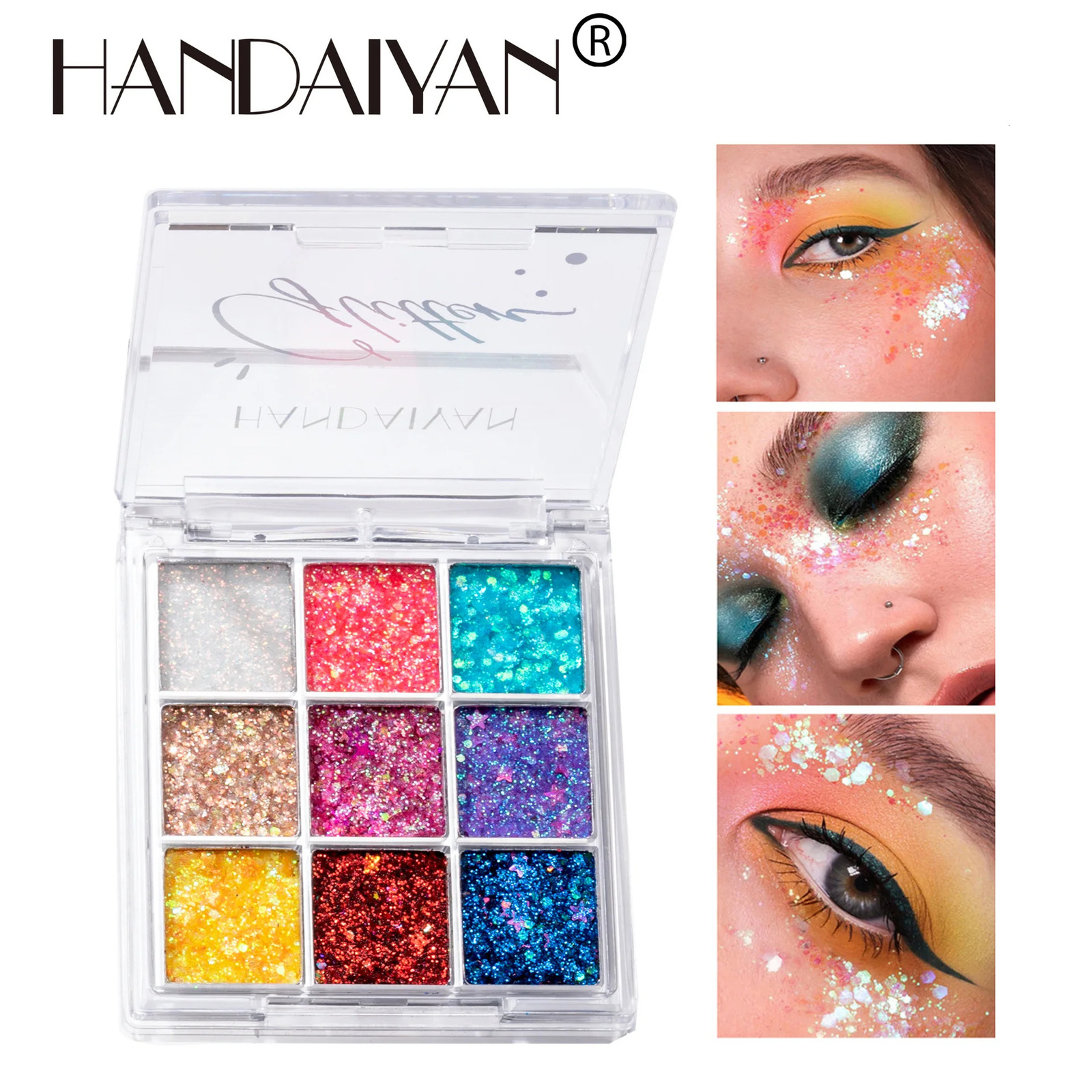 Shimmer Eyeshadow Glitter Body Face Art Loose Sequins Diamond Jewels Rhinestones Makeup Pallet Waterproof Party Festival 240709