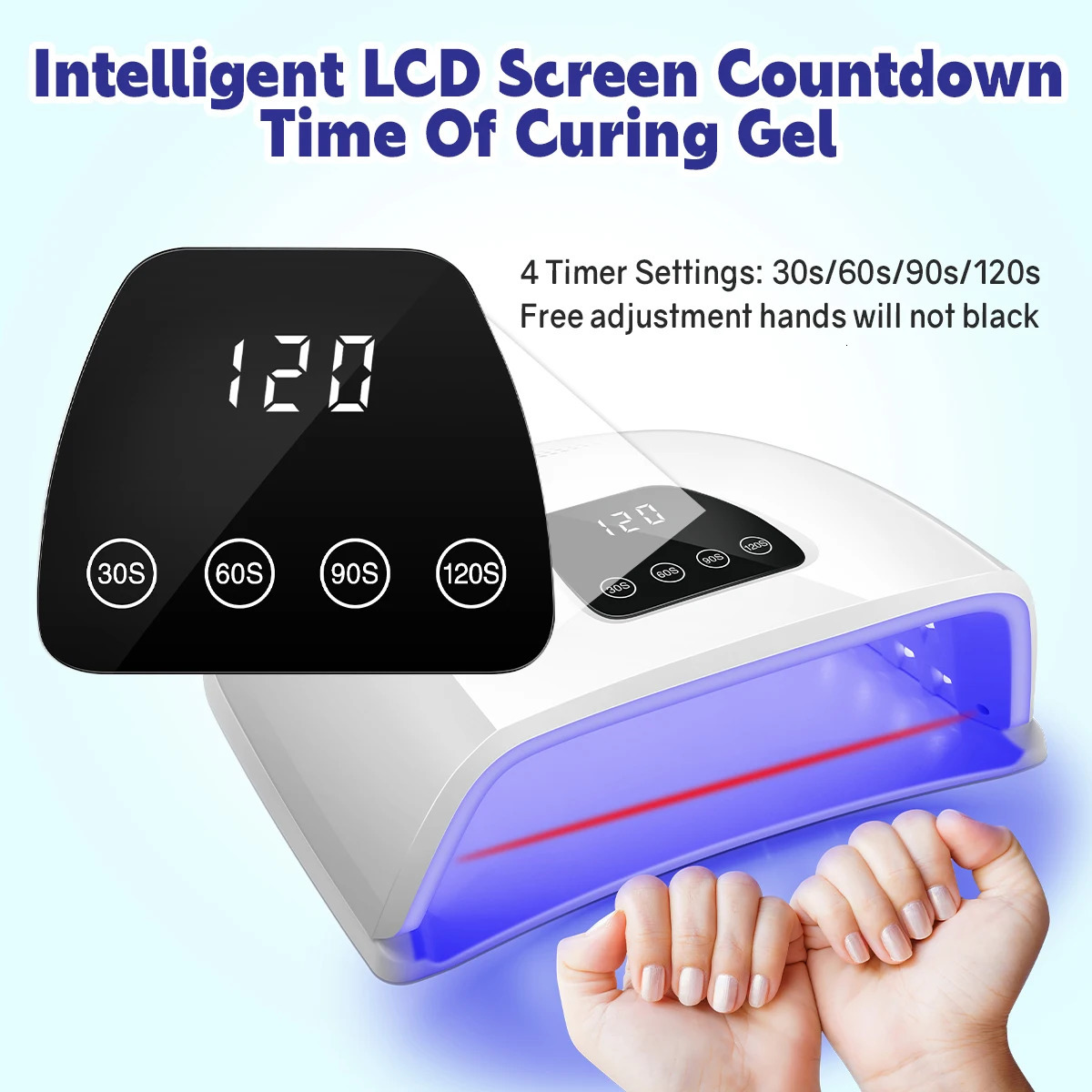 72LEDS UV LED Nail Lamp for Acrylic Nail Gel Drying With Motion Sensing Professional Powerful Manicure Machine Nail Art Salon 240620