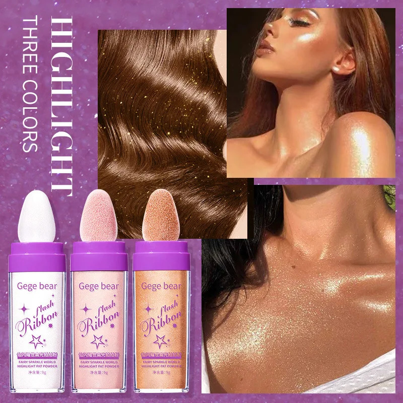 Highlighter Powder White Moonlight Polvo De Hadas Glitter Shimmer Contour Shading for Women Face Body Makeup 240620