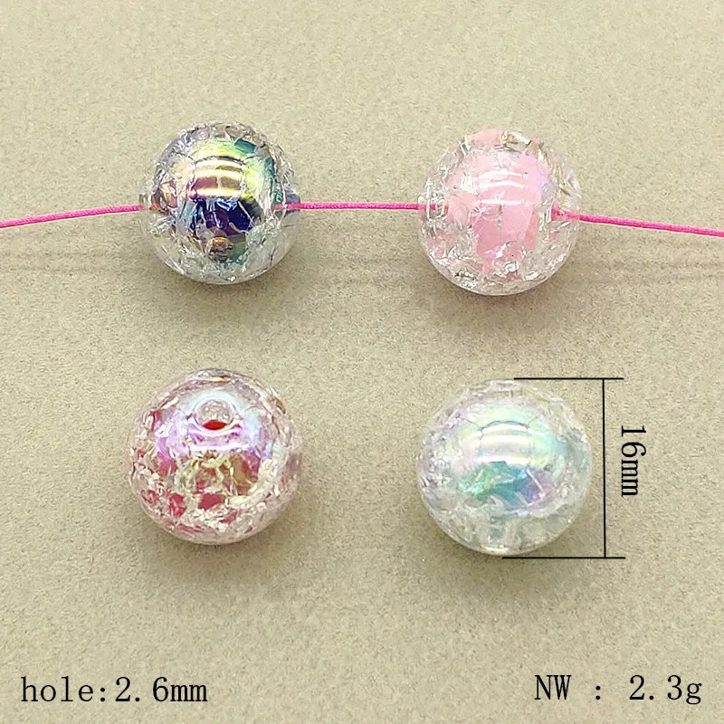 Arrival 16mm 100pcs UV Crack Round Beads For Handmade Pen Making/Earring/Necklace DIY Parts.Jewelry Findings Components 240620