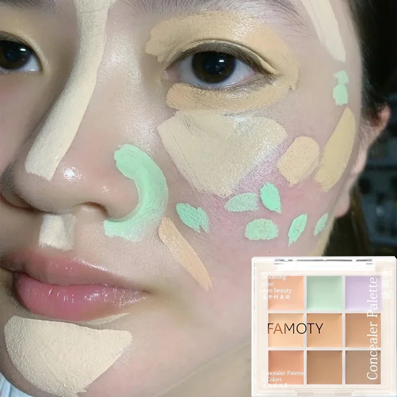 Concealer Palette Waterproof Lasting Concealer Cream Bronzer Contouring Brightening Highlighter Face Color Corrector Cosmetics 240620