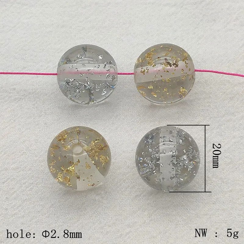 Arrival 16/20mm 100pcs Clear Resin Powder Chunky Round Beads For Handmade Necklace DIY Parts.Jewelry Findings Components 240620