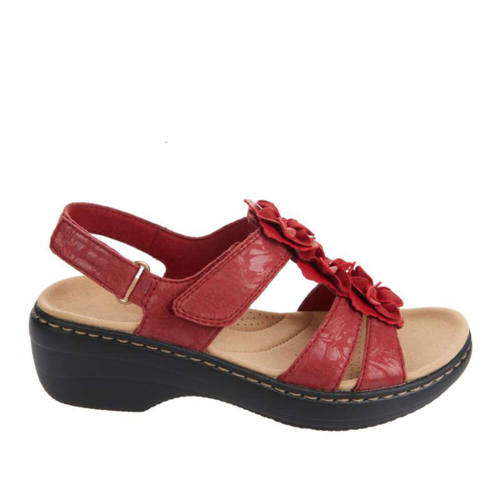 Summer New Hollow Slope Heel Fish Mouth Flower Casual Sandals Women's Large 43 ddmythur