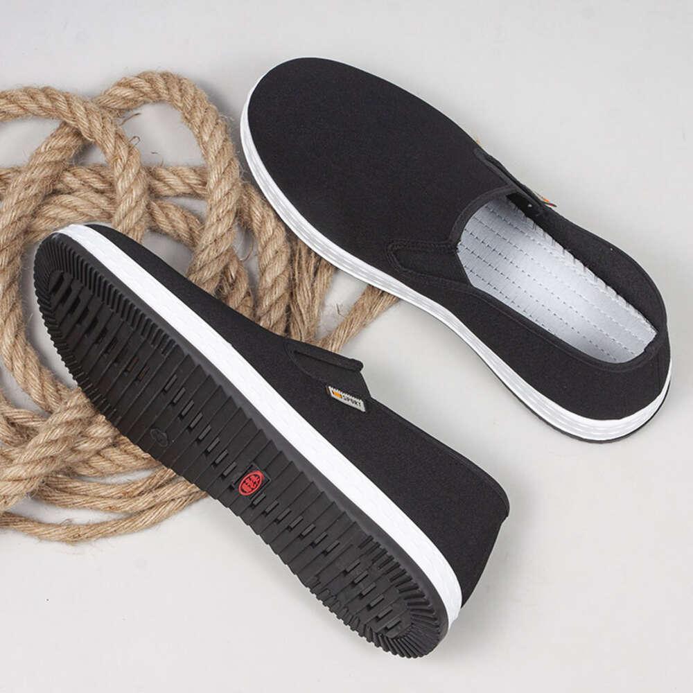 Wear resistant Breathable Single Spring and Autumn Style One Step Old Beijing Cloth Men's Cow Muscle Sole Shoes