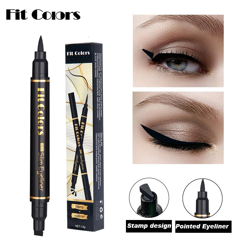 Big Seal Stamp Liquid Eyeliner Pen Waterproof Fast Dry Black Eye Liner Pencil With Eyeliner Cosmetic Double-ended Eyeliner 240620