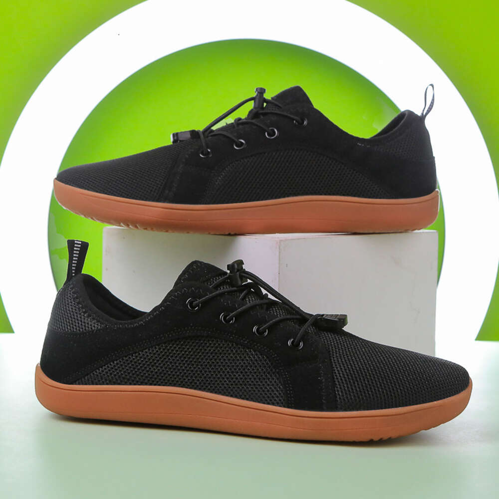 New Couple Wide Headed Barefoot Casual Fiess Sports Mesh Shoes, Low Top Men's Shoes
