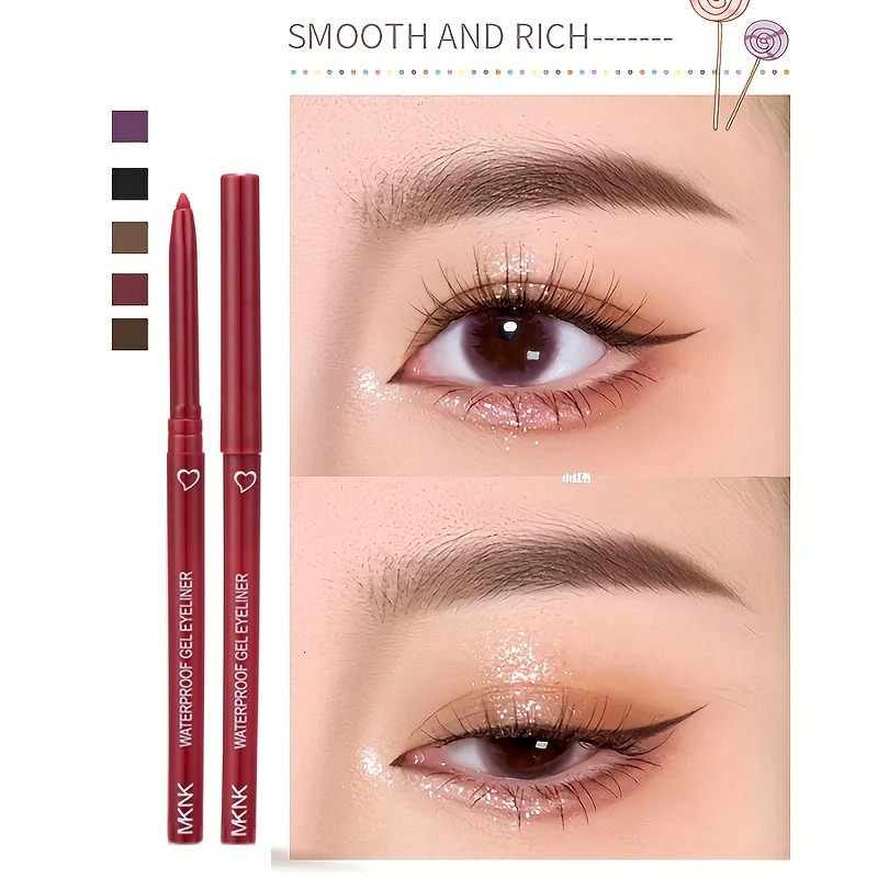 5 Colors Eyeliner Pencil Waterproof Long-lasting Blue Black Brown Easy Wearing Eyeliner Pen 240620