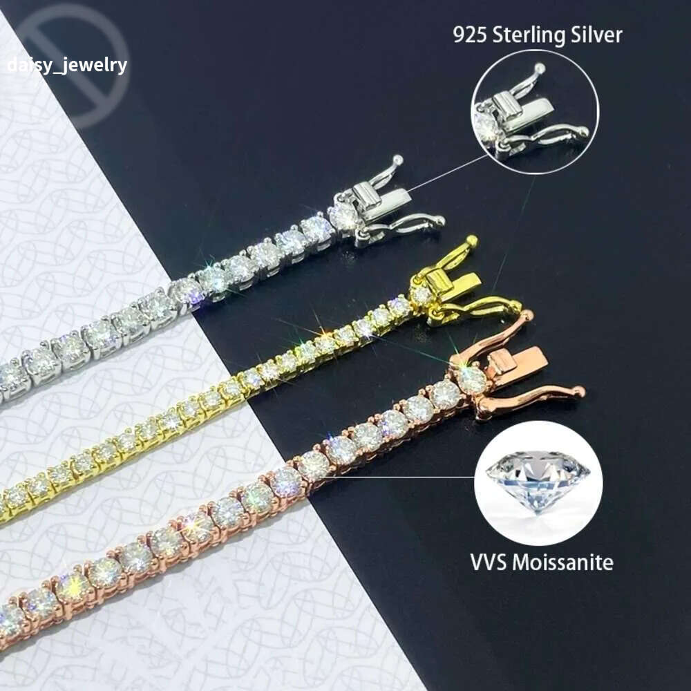 designer bracelets hip hop style gems chain unisex sterg sier iced out moissanite dia tennis necklace jewelry