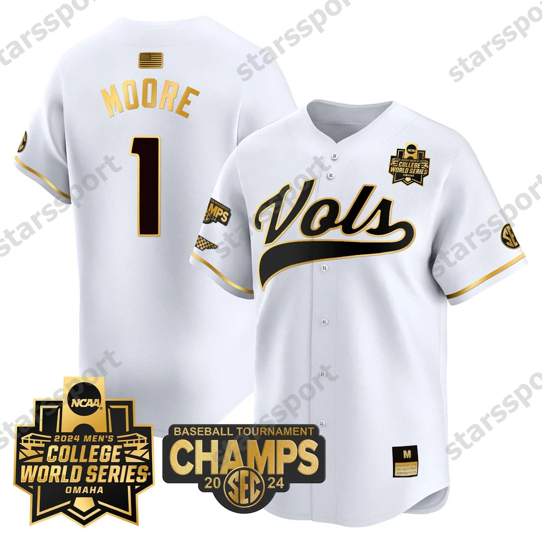 Custom 2024 Tennessee Volunteers Baseball CWS Christian Moore Bradke Lohry Blake Burke Billy Amick Kavares Tears Cannon Peebles Dylan Dreiling VOLS Je