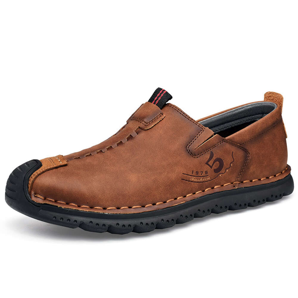 Ddmysports Men S In Sizes Genuine Leather Straps Anti Slip And Wear Resistant Soft Soles Casual Men Shoes Dad OUTDOOR