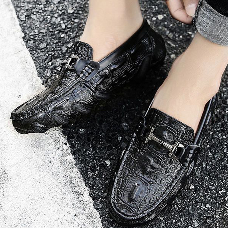 Men's Loafers Printed Casual Mens Slip On Business Shoes Comfortable Workout Walking Shoes Casual Footwear
