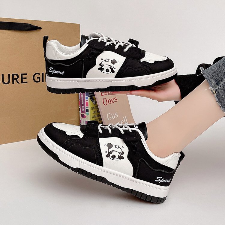 Cute Ddmysports Pink Panda Women Autumn New Round Ead Board Student Casual Shoes Outdoor