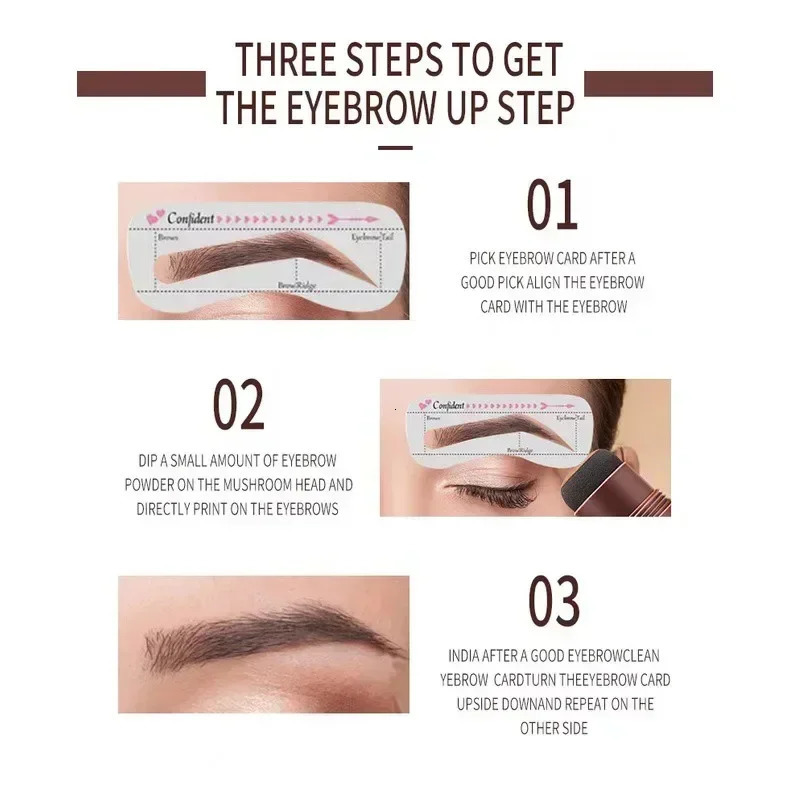 Complete professional Eyebrow Powder Stamp Shaping Kit makeup brushes eyebrow paint eyebrow pencil Eye Brows Stencil 240709