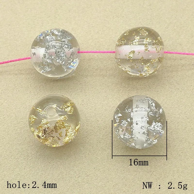 Arrival 16/20mm 100pcs Clear Resin Powder Chunky Round Beads For Handmade Necklace DIY Parts.Jewelry Findings Components 240620