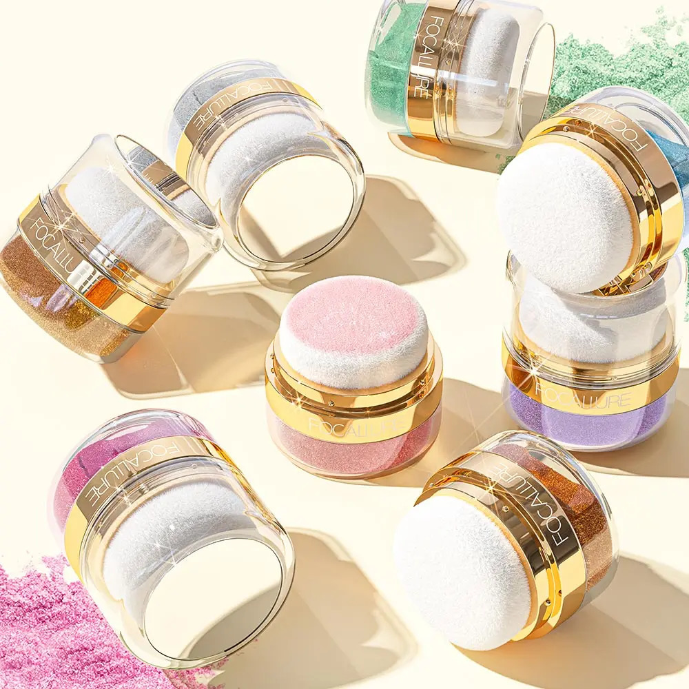 FOCALLURE Glitter Bronzers Highlighter Powder Palette Makeup Shimmer Face Contour Blusher Body Highlighter Cosmetics 240709