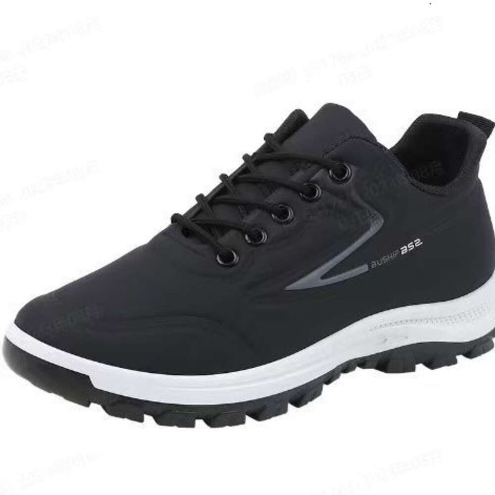 Ddmysports Men S New Autumn Winter Leather Waterproof Sports Leisure Slip And Anti Odor Black Work Shoes Soft Soled Running OUTDOOR