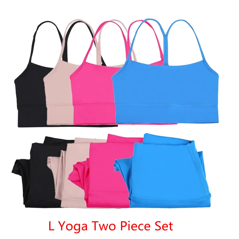 Two Piece Yoga Sets Push Ups Y Bra Fitness Leggings Sports Bra Soft Elastic leggings Pants Gym Suit Running