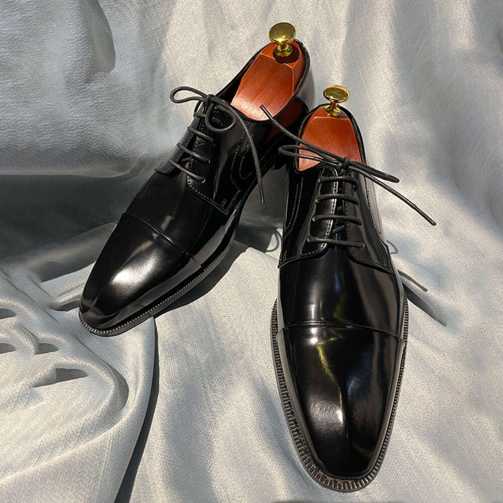 Business New Handmade Men S Casual Formal Genuine Leather Small Square Head British Gentleman Wedding Shoes Ddmysaturn