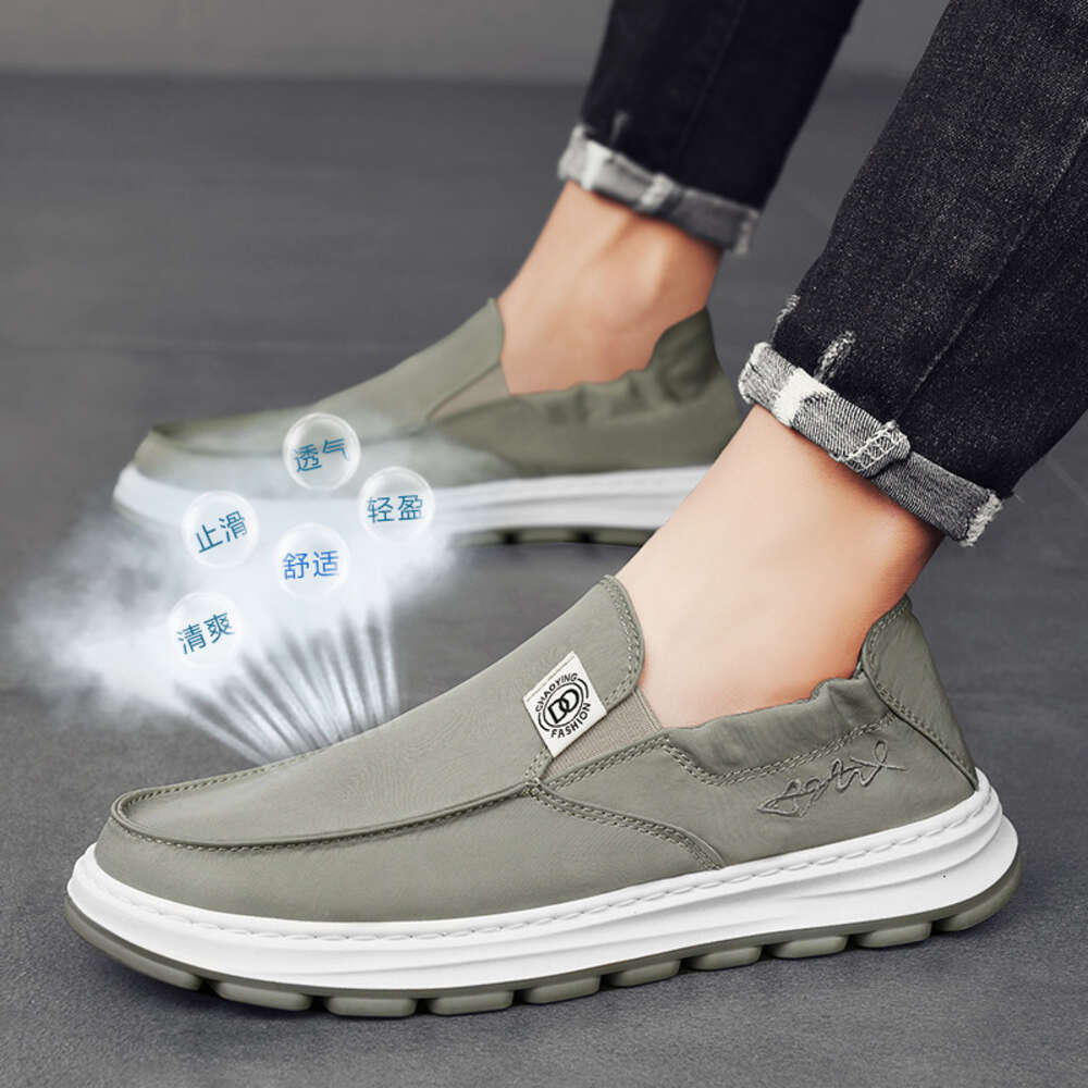 Ddmysports Men S Old Beijing Cloth With One Step Summer Canvas Soft Sole Low Top Lazy New Breathable Dad Shoes OUTDOOR