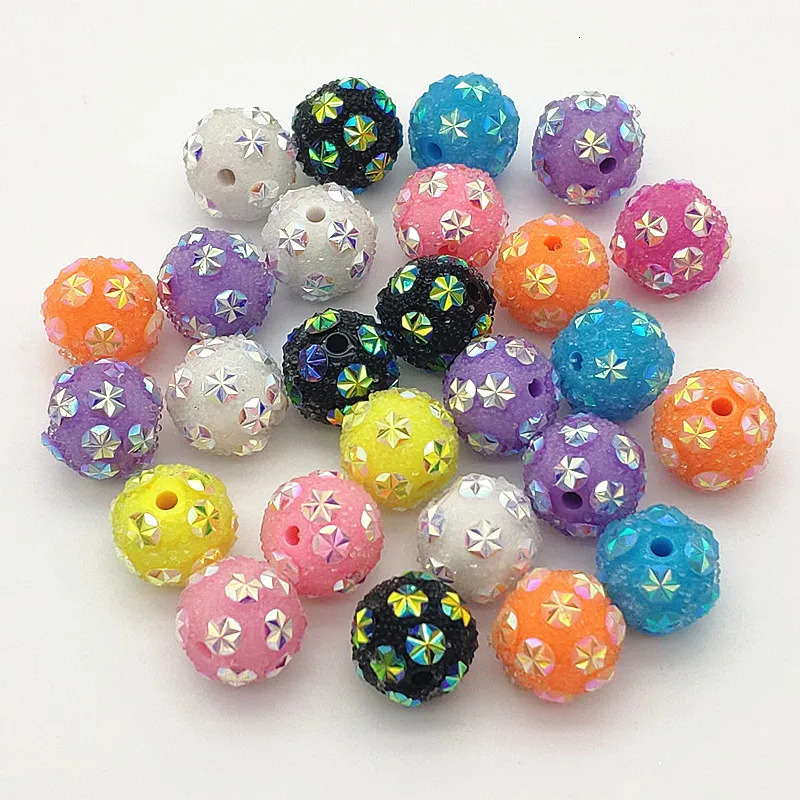 Arrival 16mm 50pcs Rhinestone Effect Round Ball Beads For Handmade Earring/Necklace DIY Parts.Jewelry Findings Components 240620