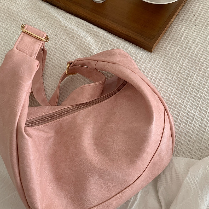 High end large capacity dumpling bag for women's new summer single shoulder crossbody bag pink tote bag for student commuting during class