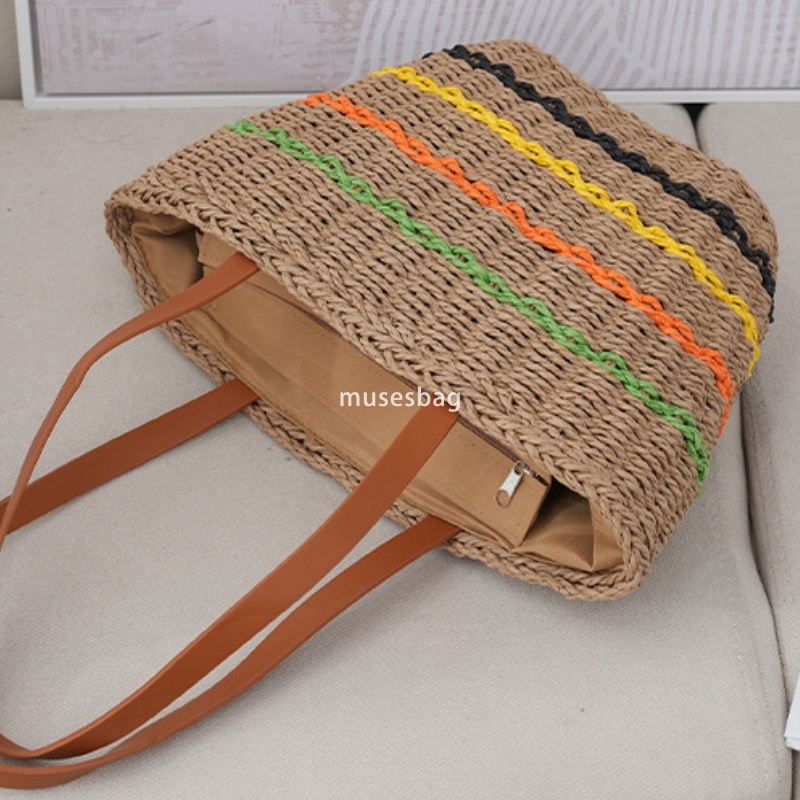 High quality women's fashion classic retro lazy fresh sweet travel new fashion large capacity straw woven bag summer versatile vacation beach tot